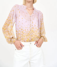 Christy Lynn Andrea Blouse - Falling Floral Mauve