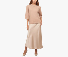 Autumn Cashmere Oversized Tee W/Rhinestone Trim - Cappuccino