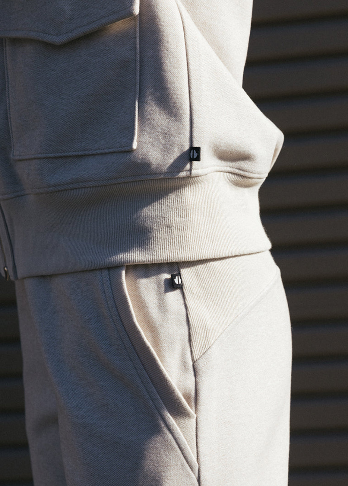 Thrive Société Quinn Rib Trim Trouser - Stone
