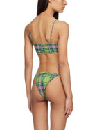 GANNI Seersucker Bikini Bottom - Lagoon