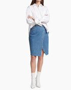 Derek Lam 10 Crosby Aine Asymmetrical Denim Skirt - Canal