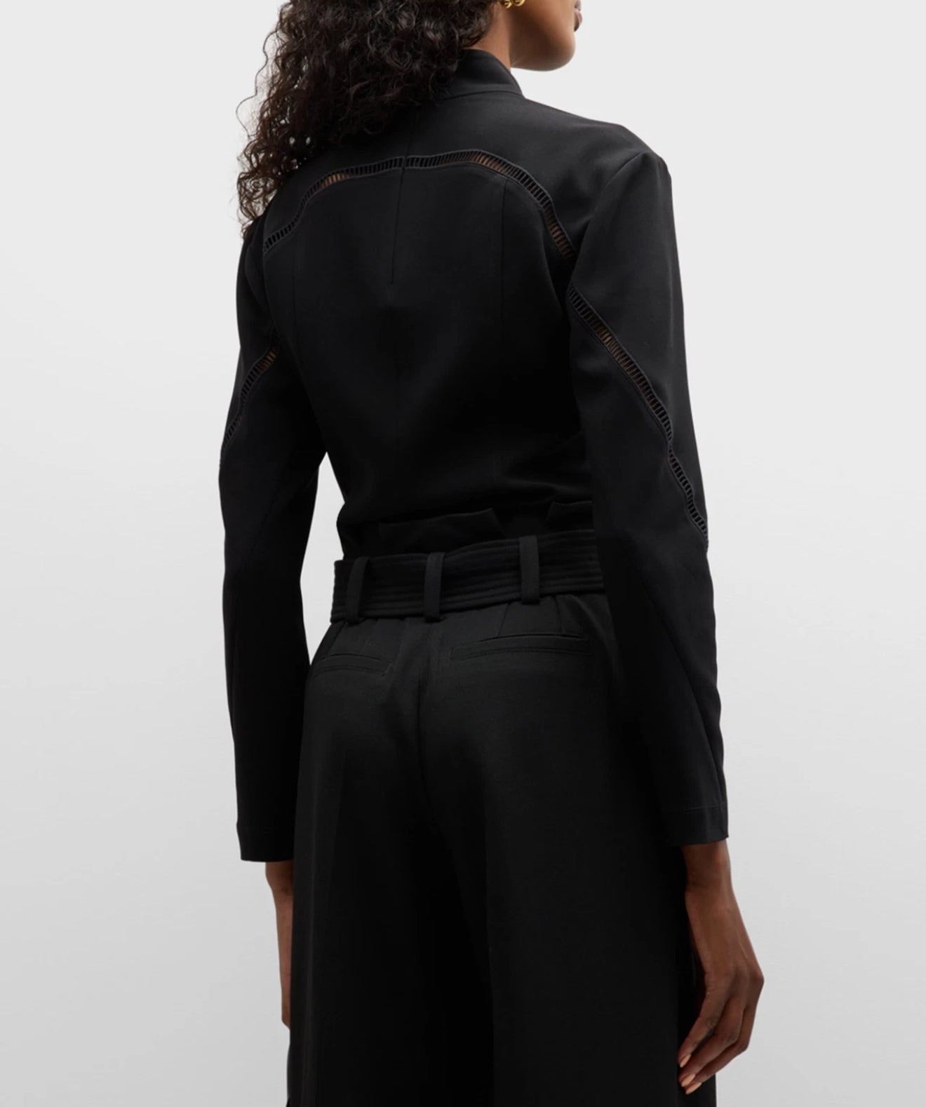 A.L.C. Holly Open-Stitch Top - Black