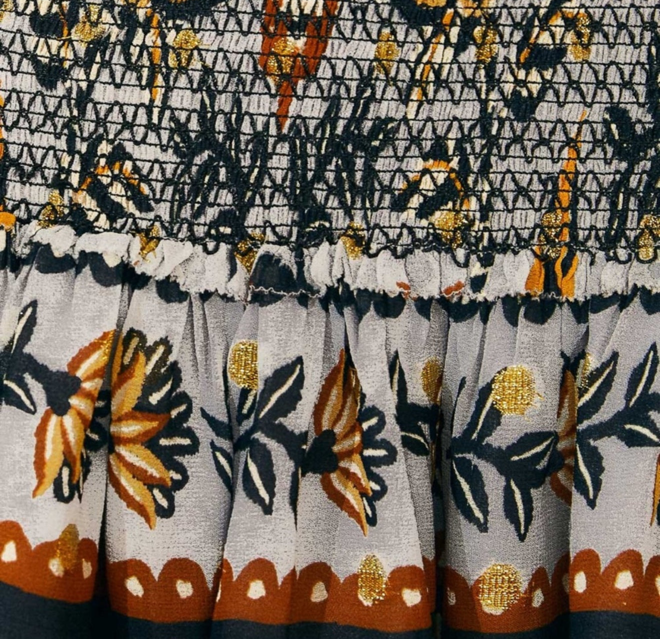 FARM Rio Floral Tapestry Mini Dress - Silver