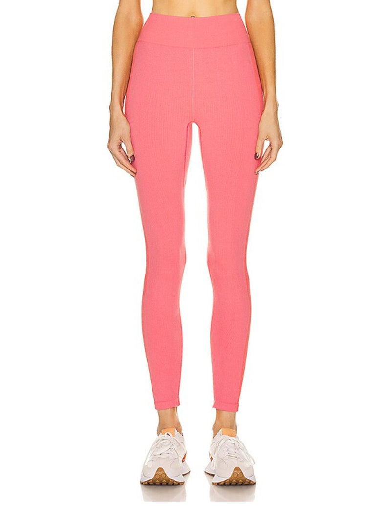 The Upside Ribbed Seamless Midi Pant - Pink