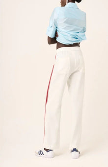 Le Stripe Luxe Tailored Track Pant - White/Red