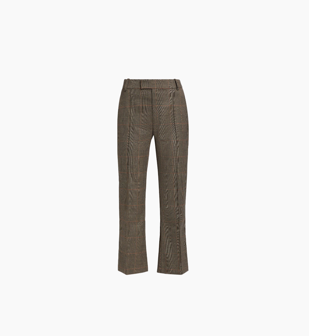 Frame Check Cropped Trousers - Brown Multi