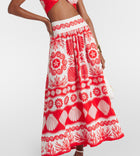 FARM RIO Red Ainika Shell Skirt