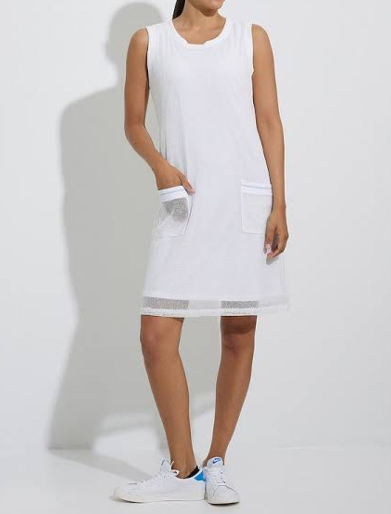 Joseph Ribkoff Mesh Overlay Dress