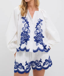 The Shirt by Rochelle Behrens The Navy Detail Minka Shirt