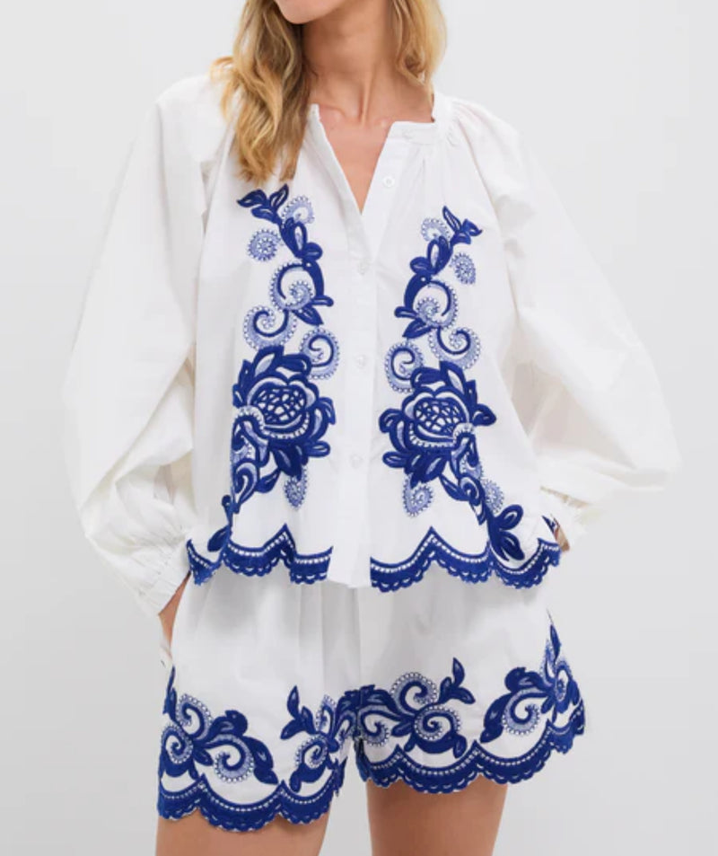 The Shirt by Rochelle Behrens The Navy Detail Minka Shirt
