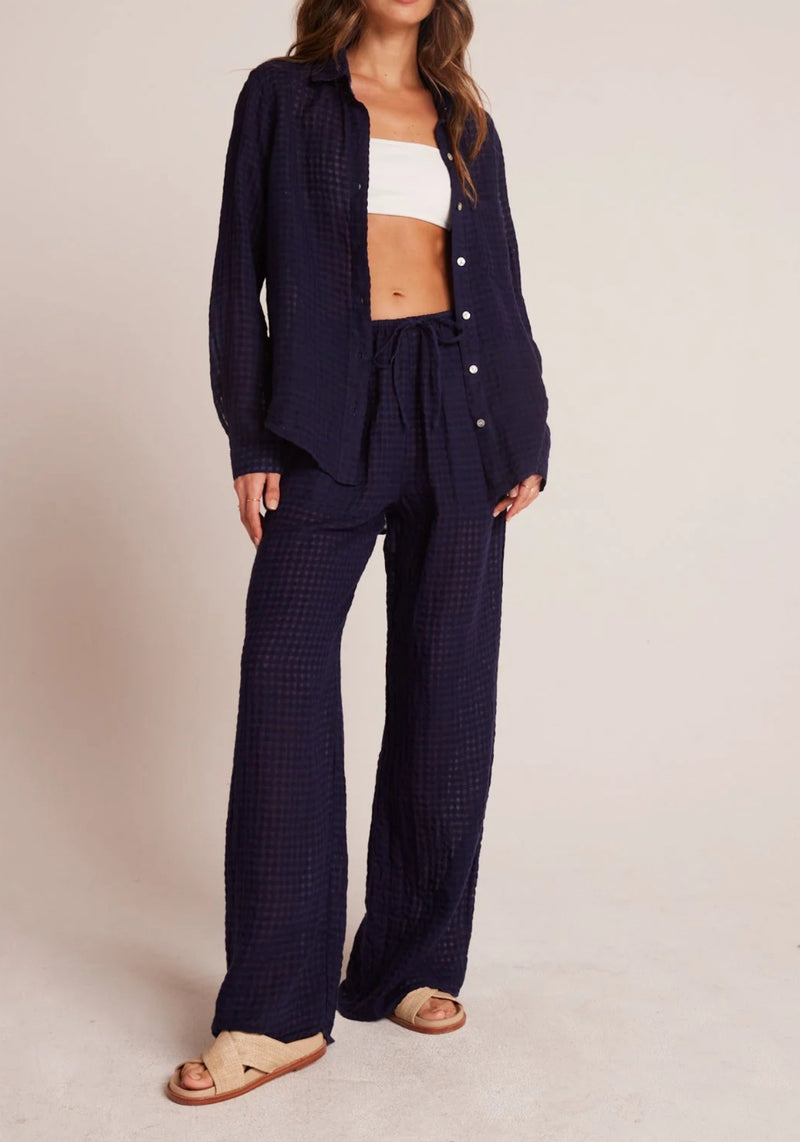 Bella Dahl Wide Leg Pocket Beach Pant - Tropic Navy