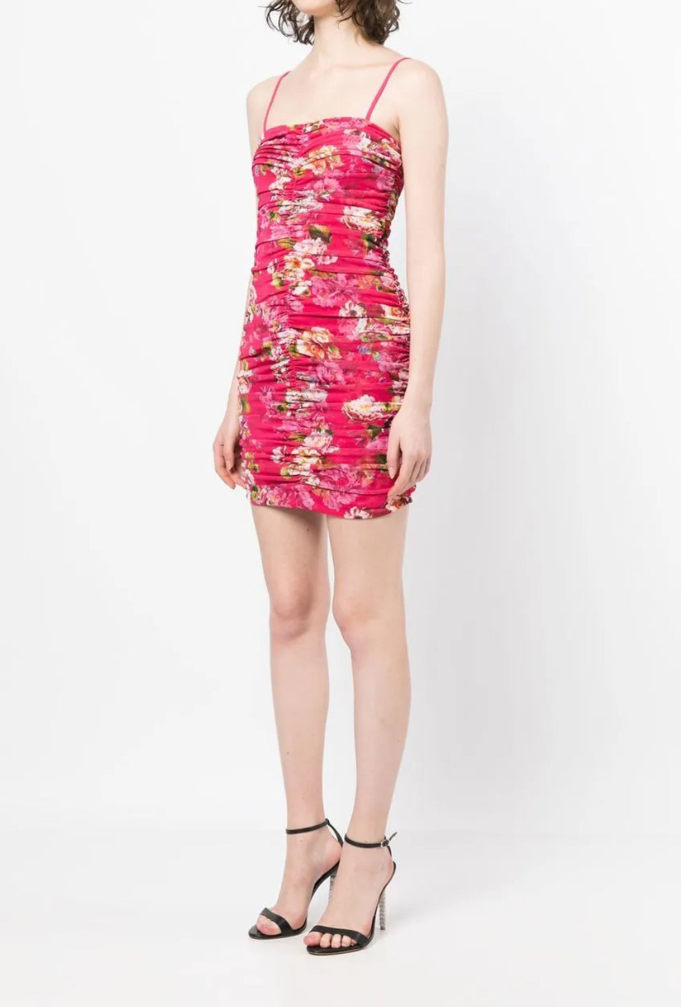 L’Agence Karly Ruched Dress - Cabaret Pink Multi Moschata Rosa