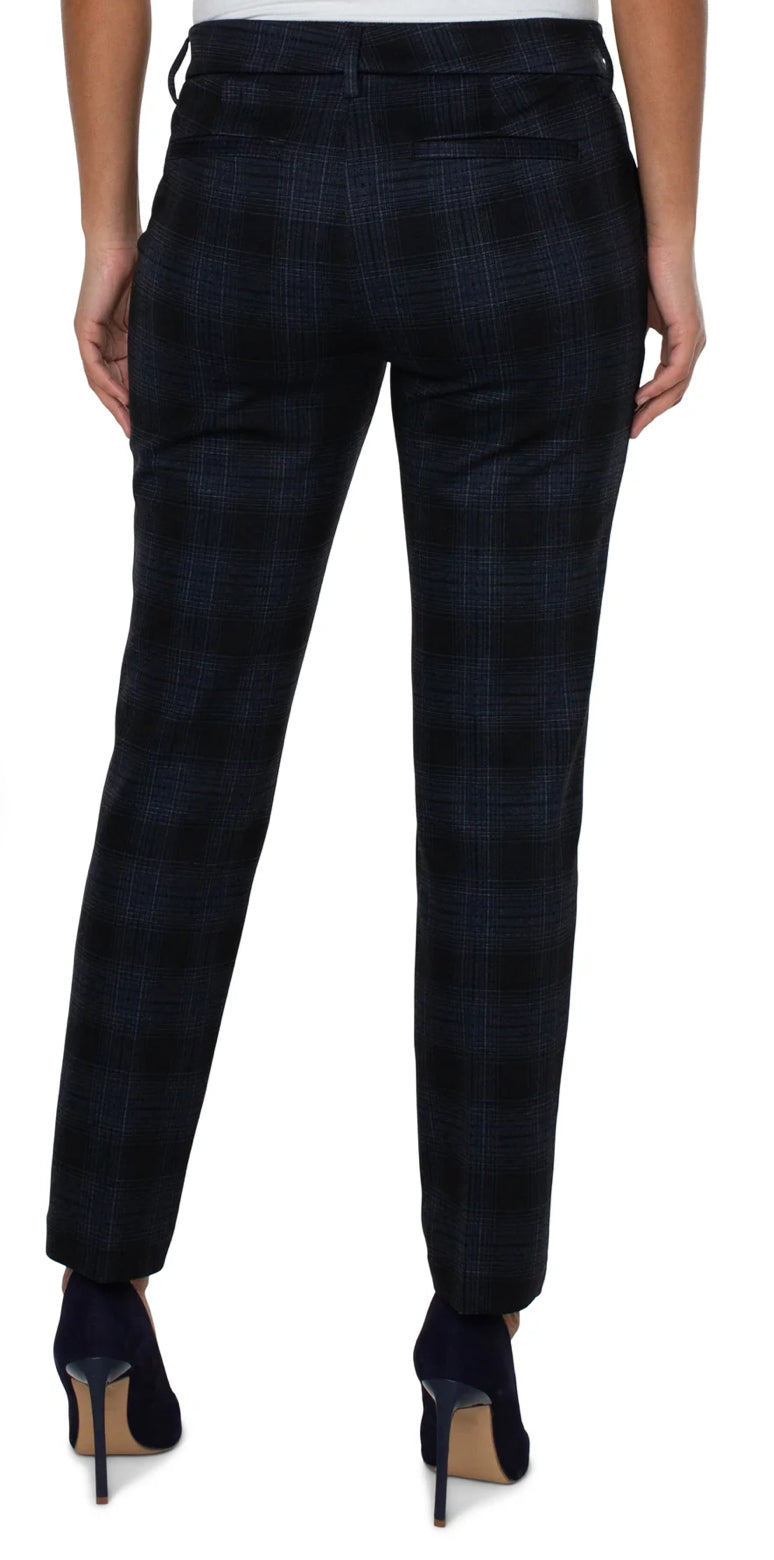 Liverpool Los Angeles Kelsey Knit Trouser - Black Dark Slate Tartan Plaid