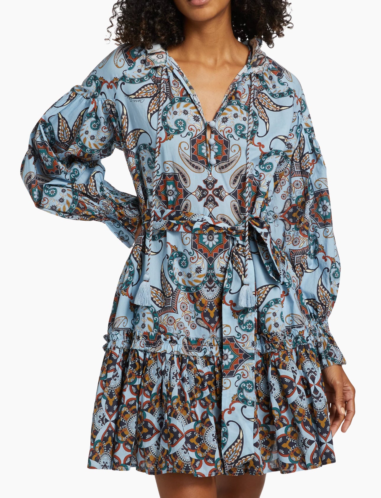 Cara Cara Poppy Paisley Belted Minidress