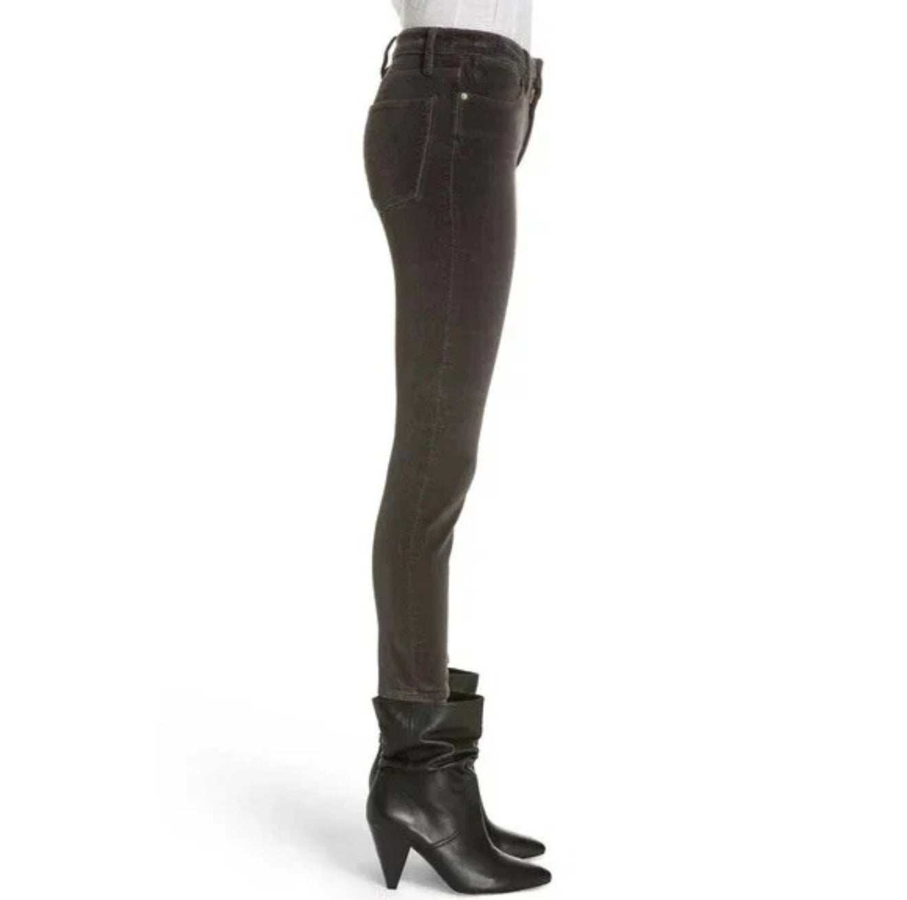 Frame Le High Skinny in Velvet - Charcoal