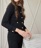 Sail To Sable Button Front Pocket Cardigan - Black