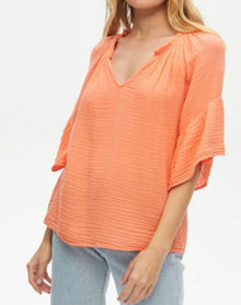 Michael Stars Savannah Gauze Ruffle Sleeve Top - Camila