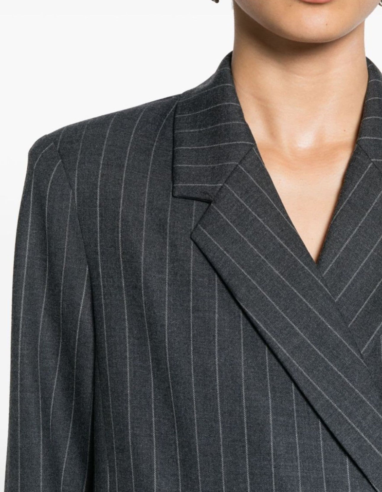 Anine Bing Kaia Wool-Blend Pinstripe Blazer