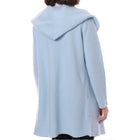 Minnie Rose Cashmere Hooded Reversible Coat - Baby Blue/White