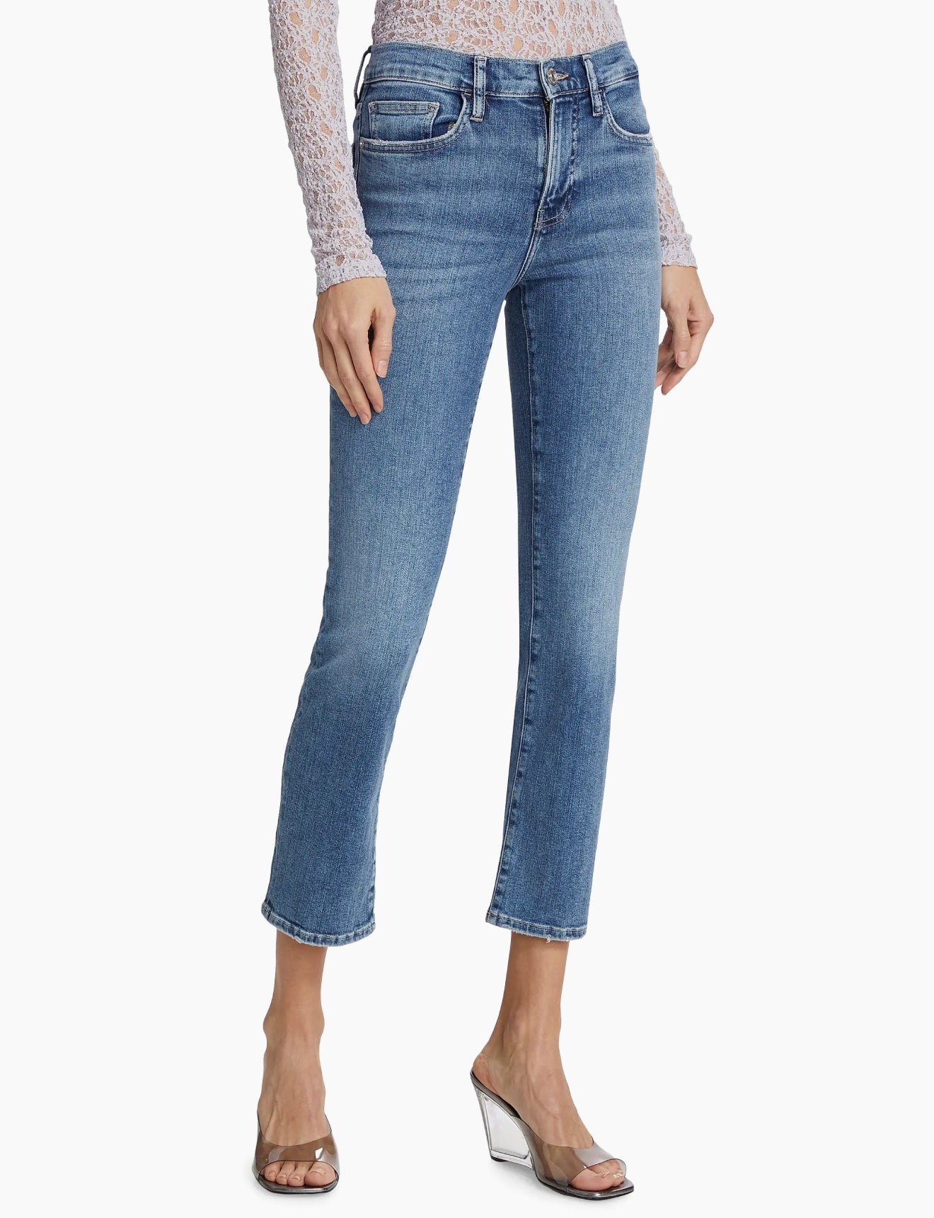 Frame Le High Straight - Daphne Blue