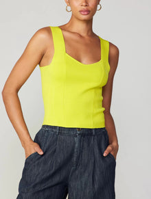 Current Air Sleeveless Sweater Tank - Lemon