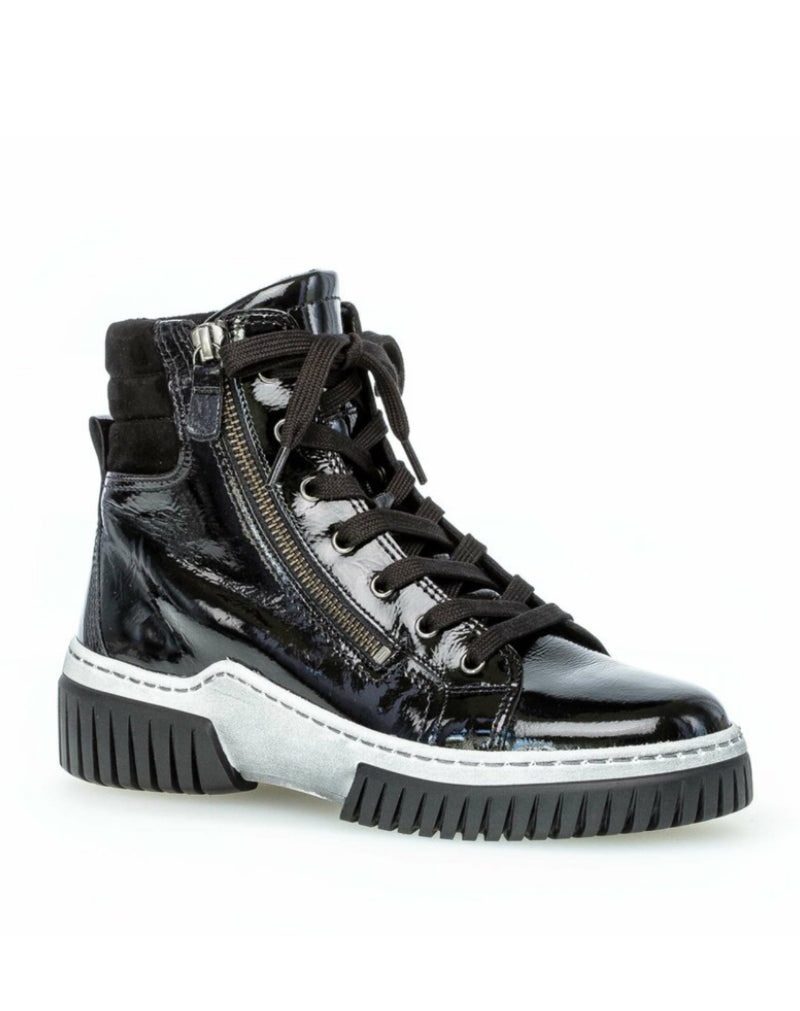 Gabor 93761-97 High Top Sneaker - Black Patent