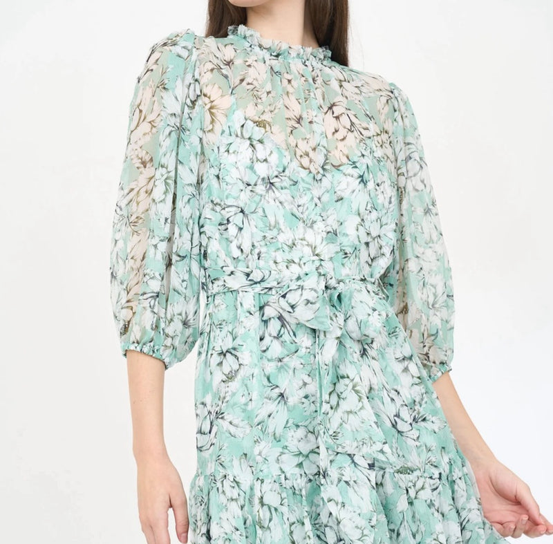 Christy Lynn Sara Dress - Teal Vintage Floral