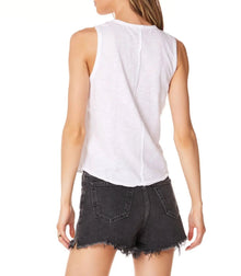 bobi V-Neck Seam Detail Tank - White