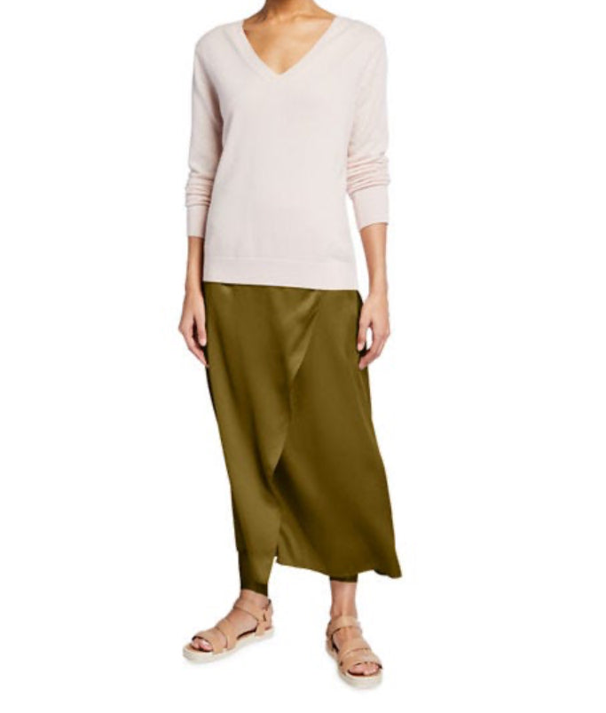 Vince Side Pleat Wrap Skirt