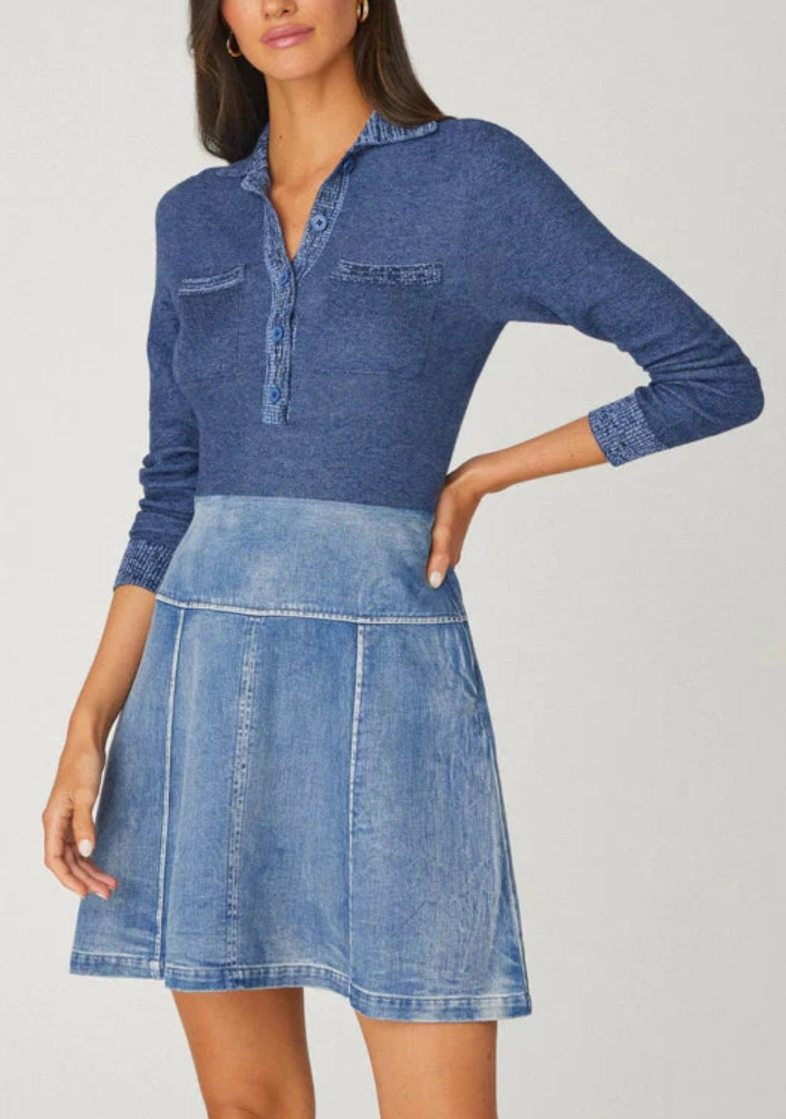 Shoshanna Dixie Dress - Denim
