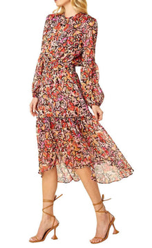 MISA Los Angeles Simone Dress - Fire Flora