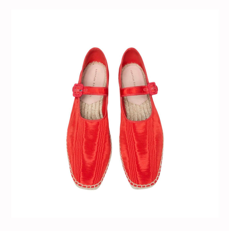 Loeffler Randall Clover Red Moiré Espadrille