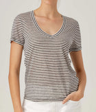 sundays Stripe Linen Jerri Tee - Mono Luxe Stripe