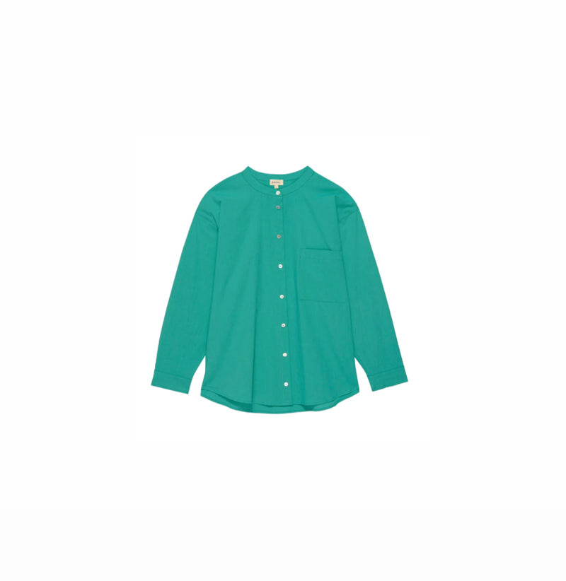 DONNI. The Sandwash Mandarin Shirt - Cove