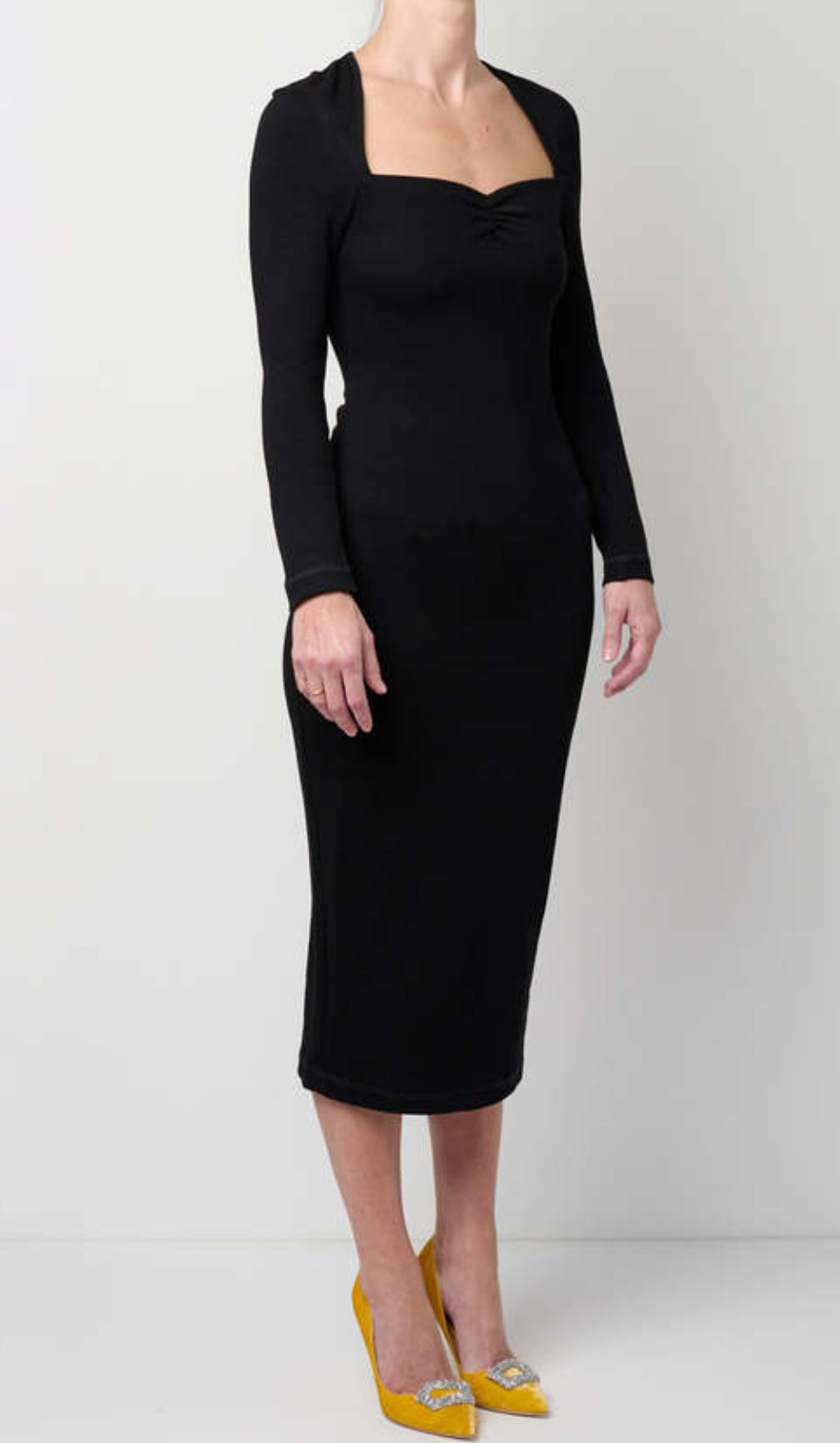 Victor Glemaud Portrait Collar Midi Dress - Black