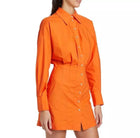 En Saison Pleated Shirt Dress - Tangerine