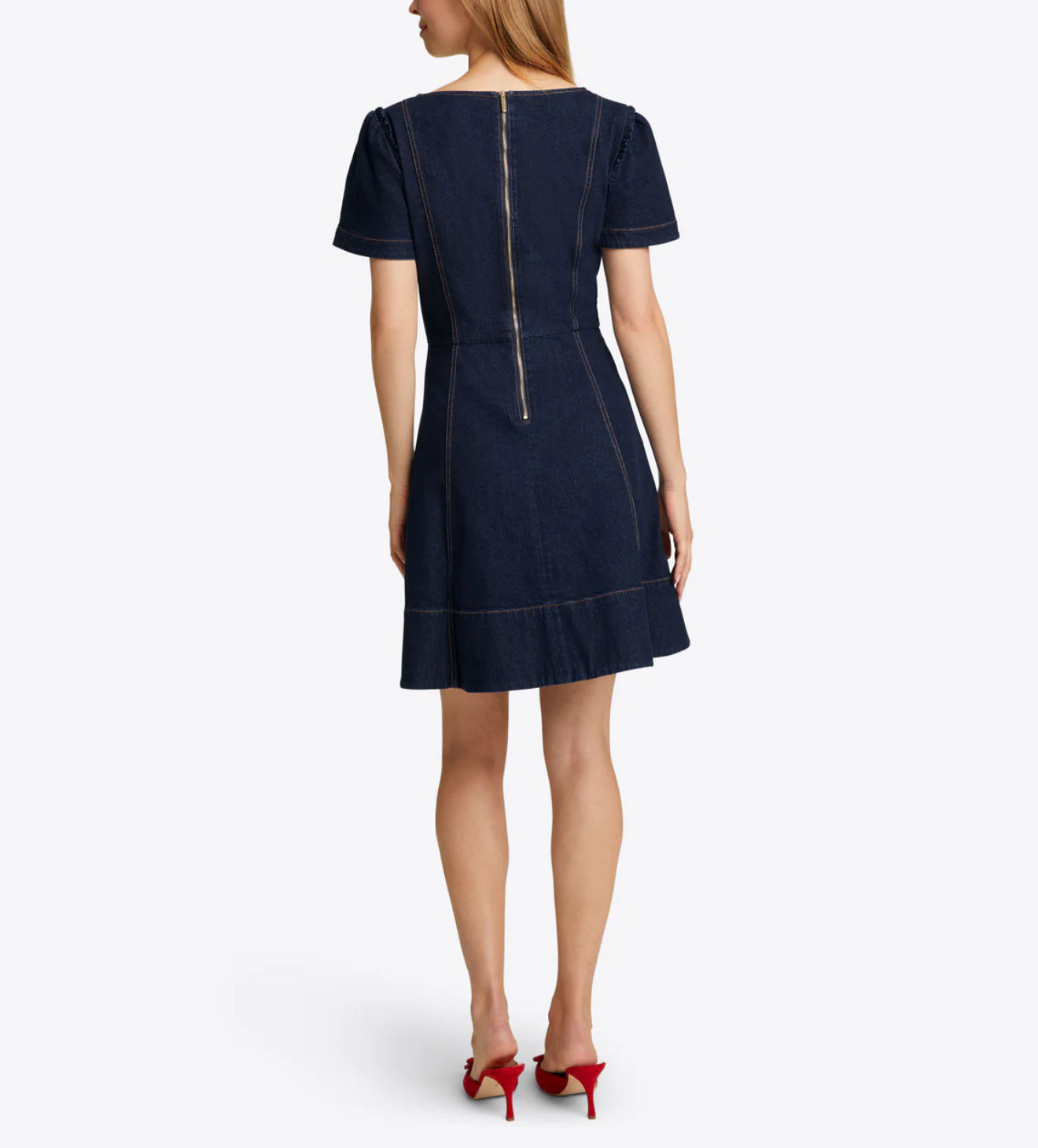 Draper James Faith Love Circle Dress - Dark Wash