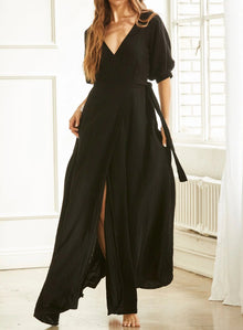 9 seed Condesa Wrap Gauze Maxi Dress - Black