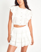 LoveShackFancy Nora Heritage Top - Antique White