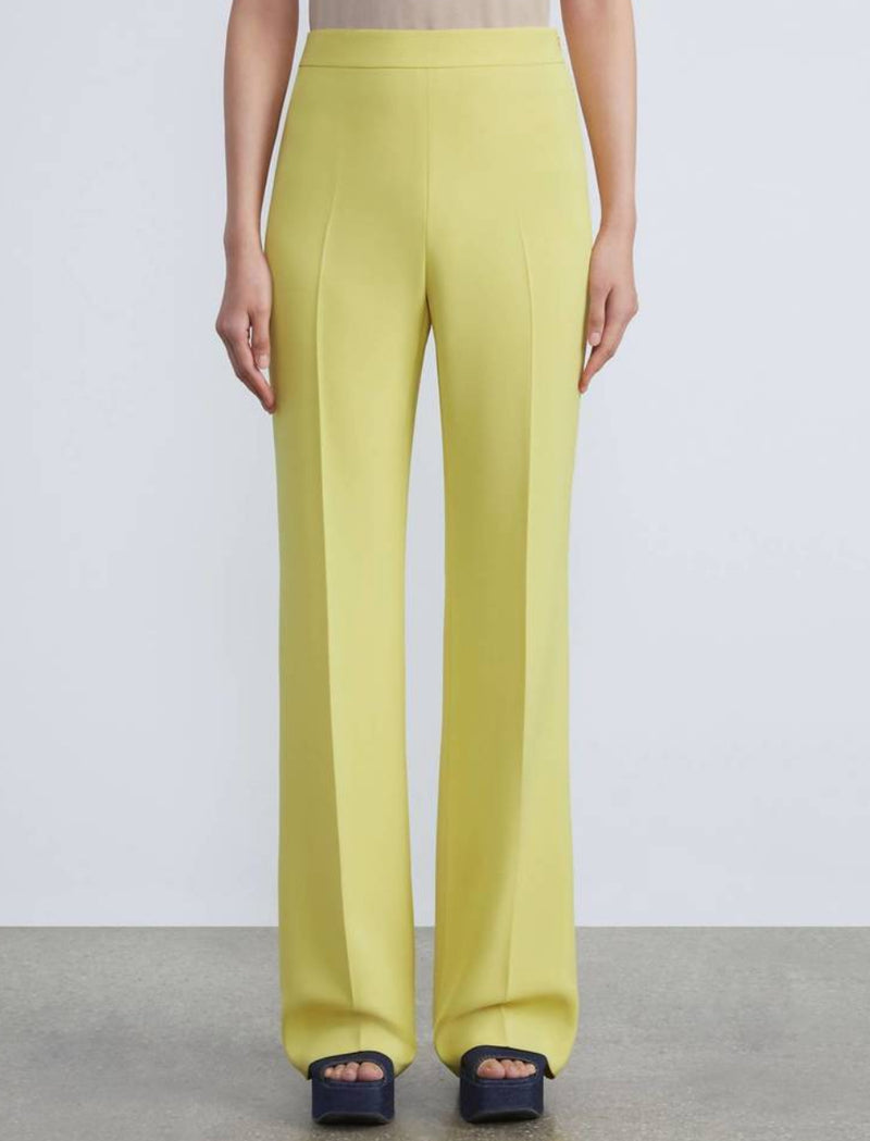 Lafayette 148 Gates High Rise Flare Pants - Bright Citrine