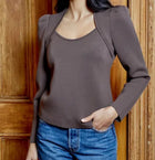 dh New York Vera Scuba Top - Bark