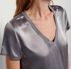 Nation Ltd Satin Marie Top - Smoke