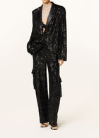 Rotate Birger Christensen Sequined Oversized Single-Breasted Blazer - Black