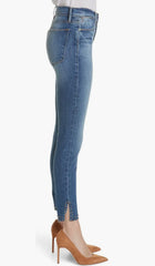 Frame Le High Skinny Slit Studded Jeans - Hazelwood