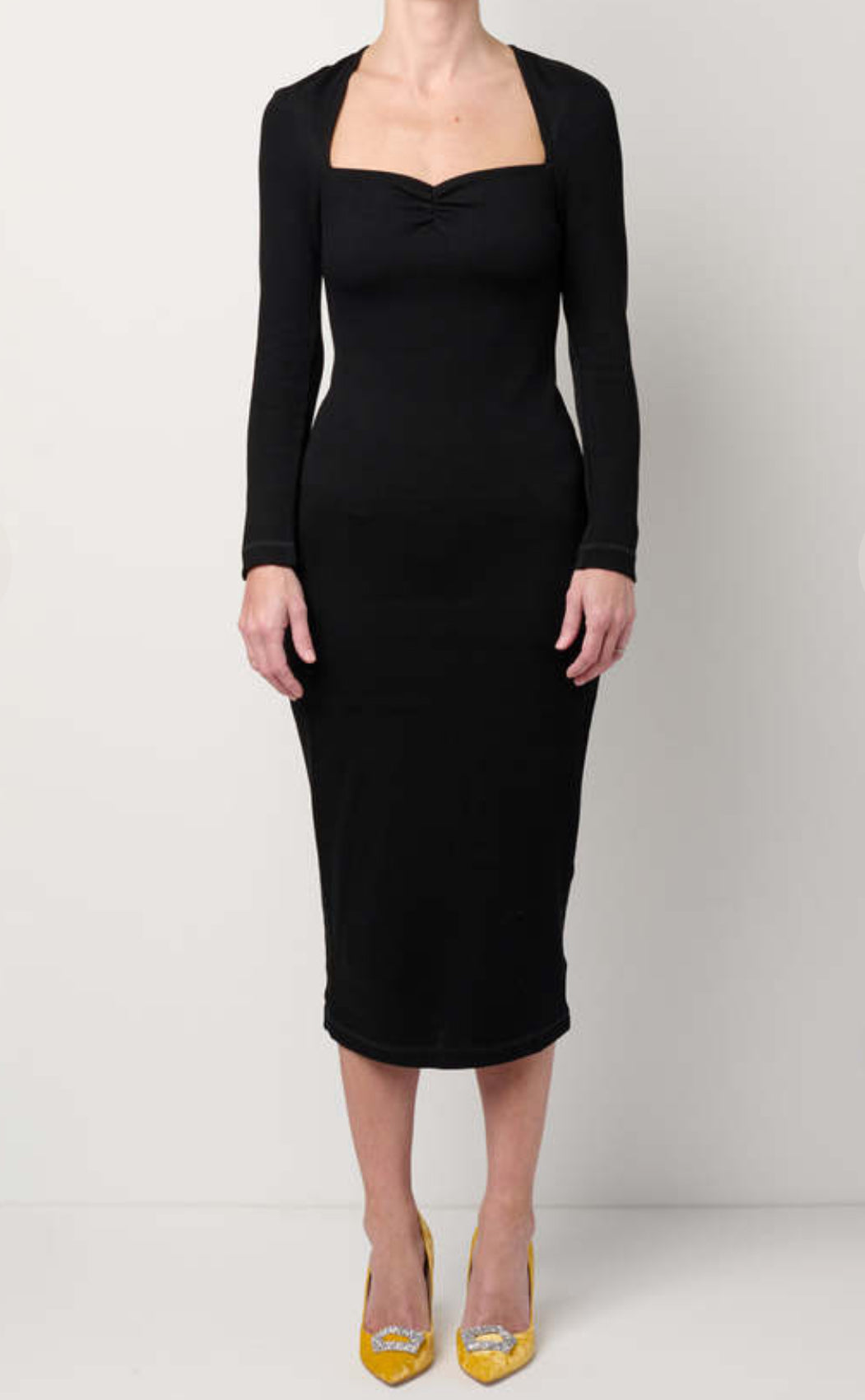 Victor Glemaud Portrait Collar Midi Dress - Black