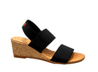 Pinaz Elastic Strap Espadrille - Black