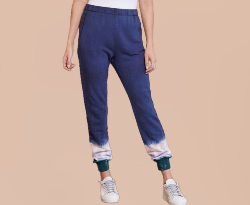 Monrow Circular Tie Dye Fleece Jogger Pants - Inca