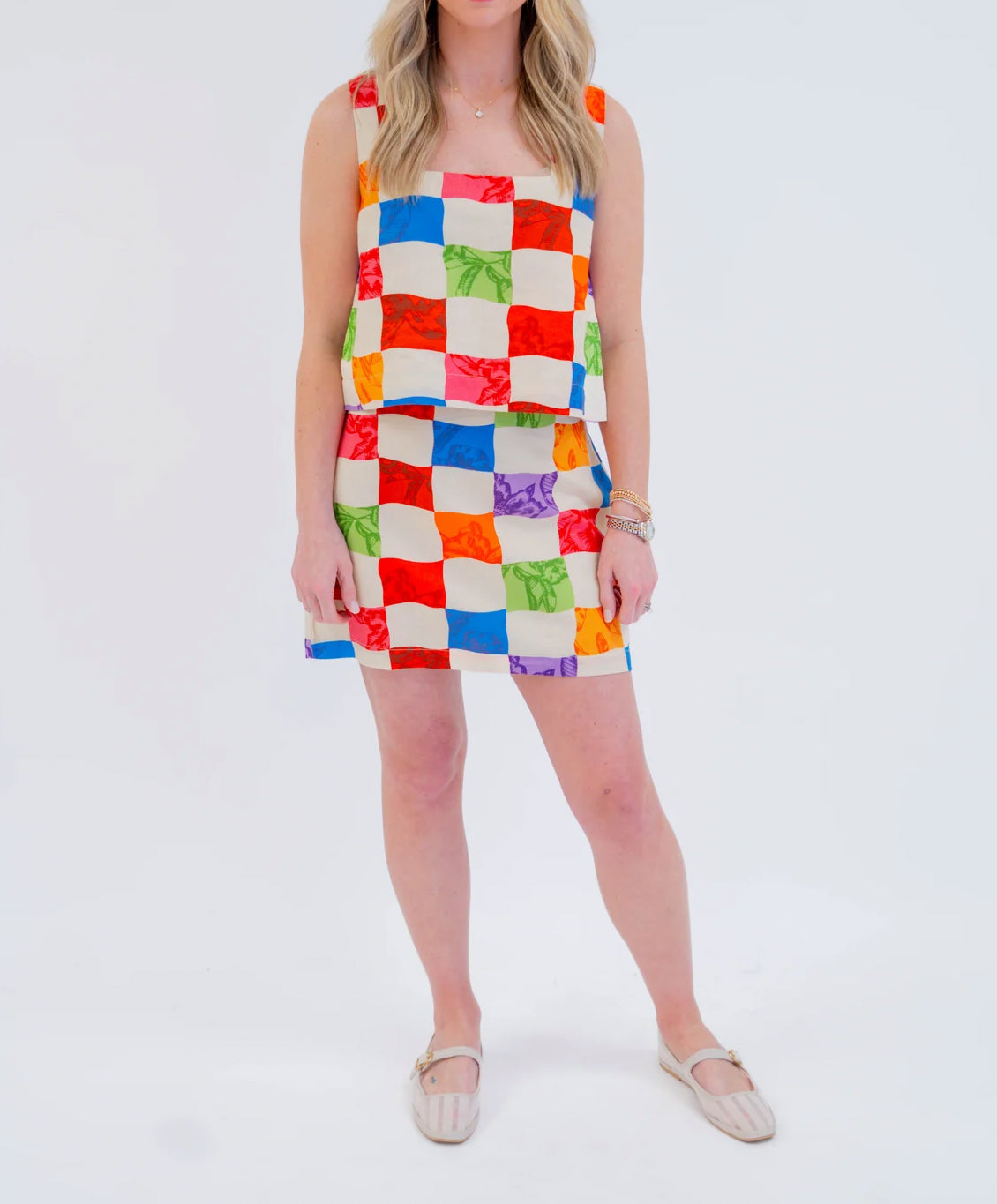 Anna Cate Tatum Skirt - Multi Check