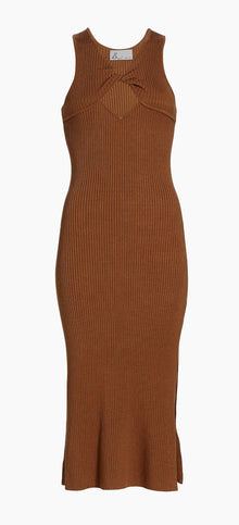 dh New York Addison Rib-Knit Midi Dress - Chestnut