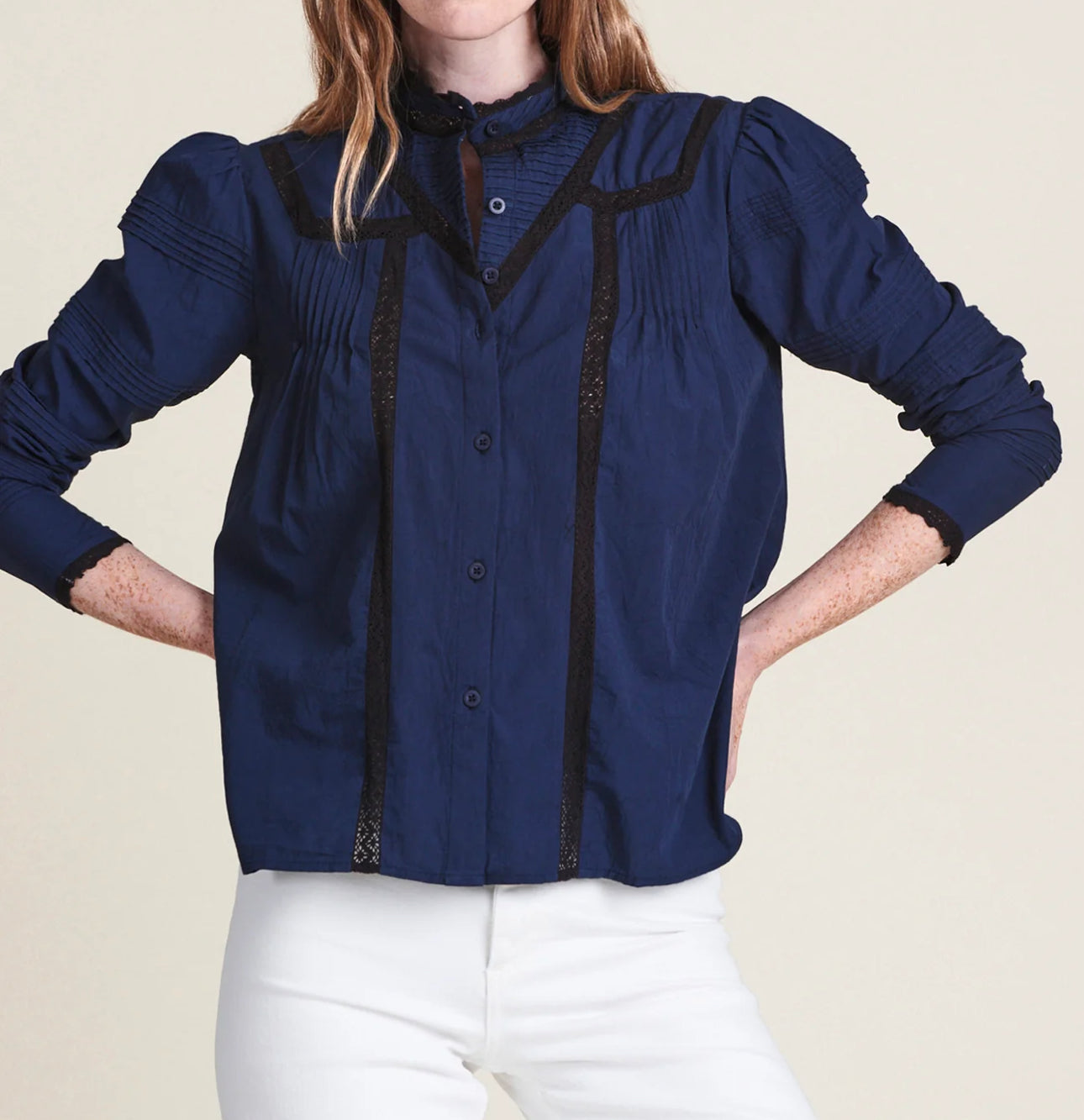 The Shirt by Rochelle Behrens Priya Shirt - Navy